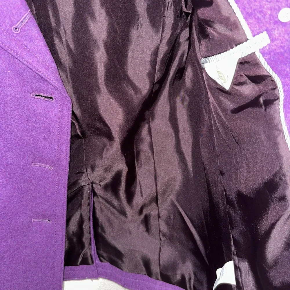 J Crew Womens Stadium Cloth Majesty Peacoat Sz 0p Purple Wool Cashmere‎ Coat - Picture 11 of 12